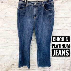 Chico's Platinum Straight Cut Denim Blue Jeans